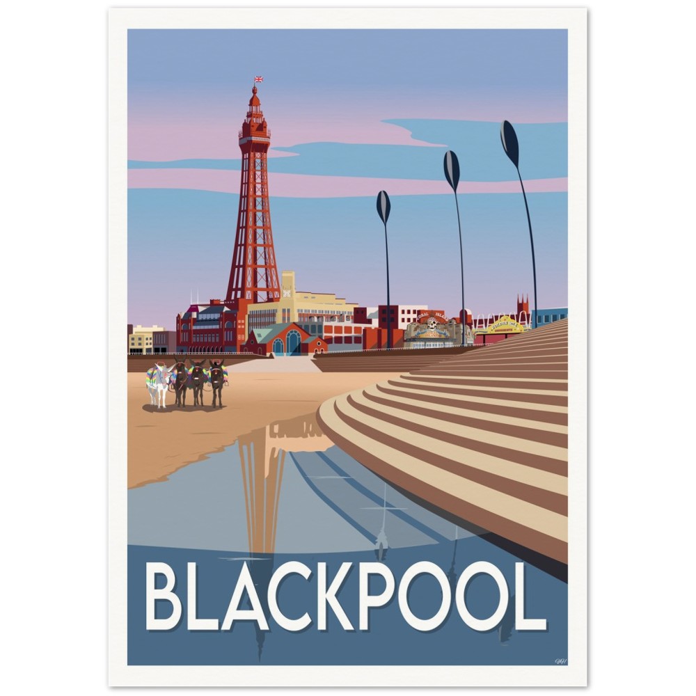 Blackpool Travel Poster, England