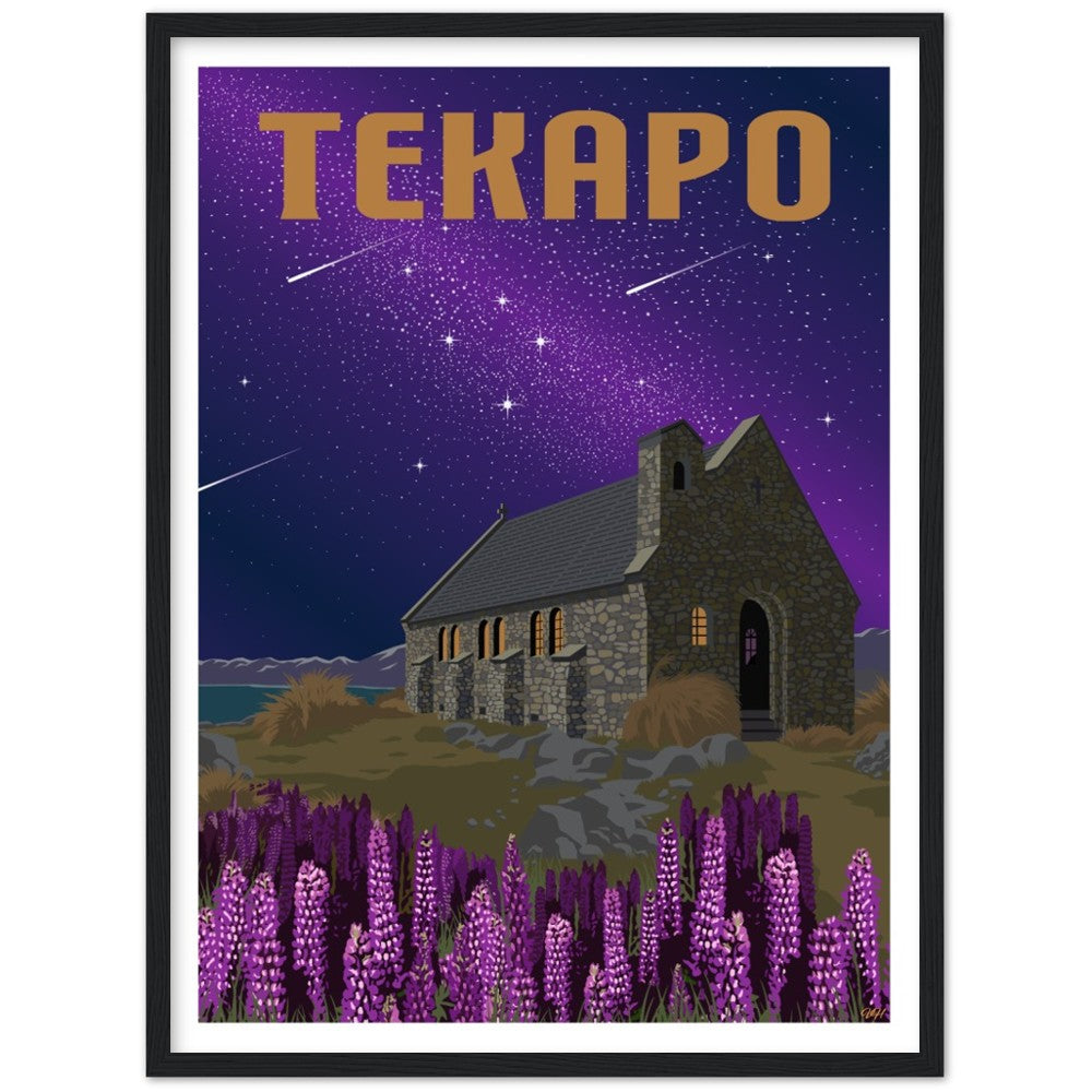 Tekapo Travel Poster, New Zealand