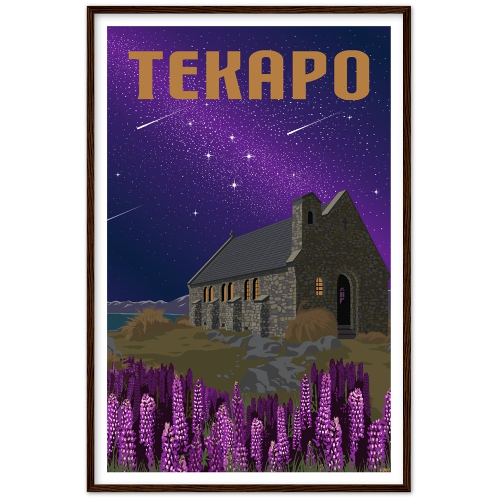 Tekapo Travel Poster, New Zealand