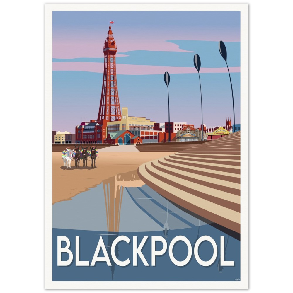 Blackpool Travel Poster, England