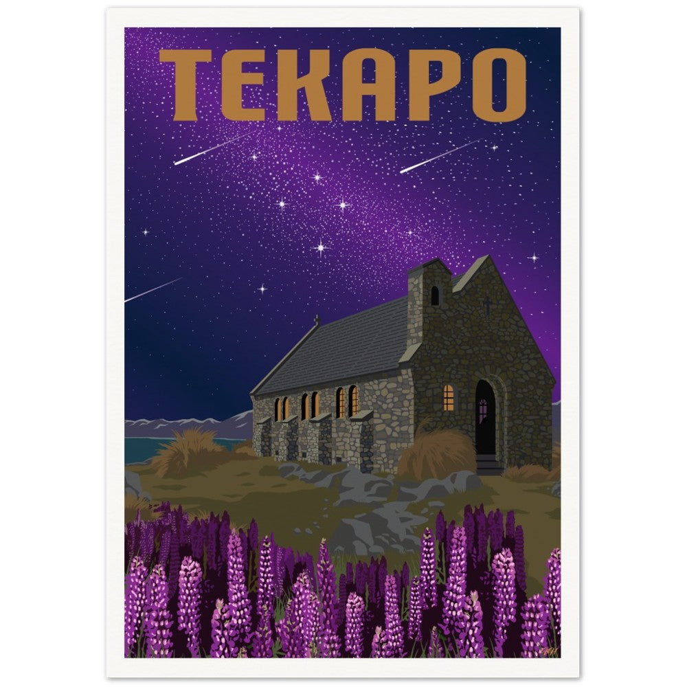 Tekapo Travel Poster, New Zealand