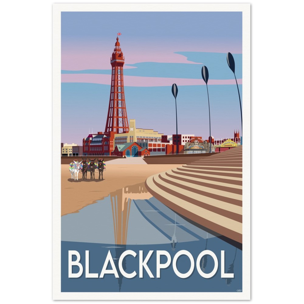 Blackpool Travel Poster, England