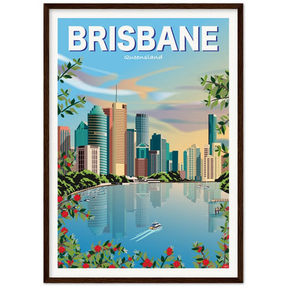 Brisbane Sky Travel Poster - Queensland, Australia