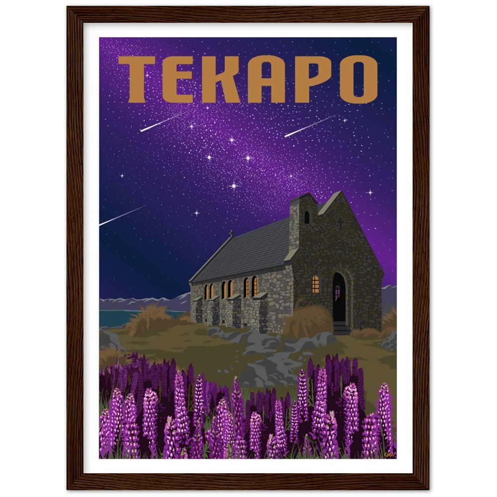 Tekapo Travel Poster, New Zealand