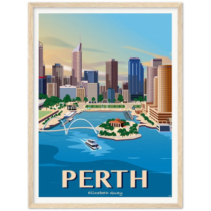 Perth - Elizabeth Quay - Travel Poster, Australia