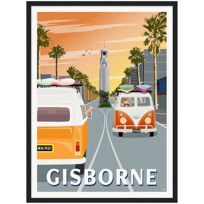 Gisborne - Sunrise - Travel Poster, New Zealand