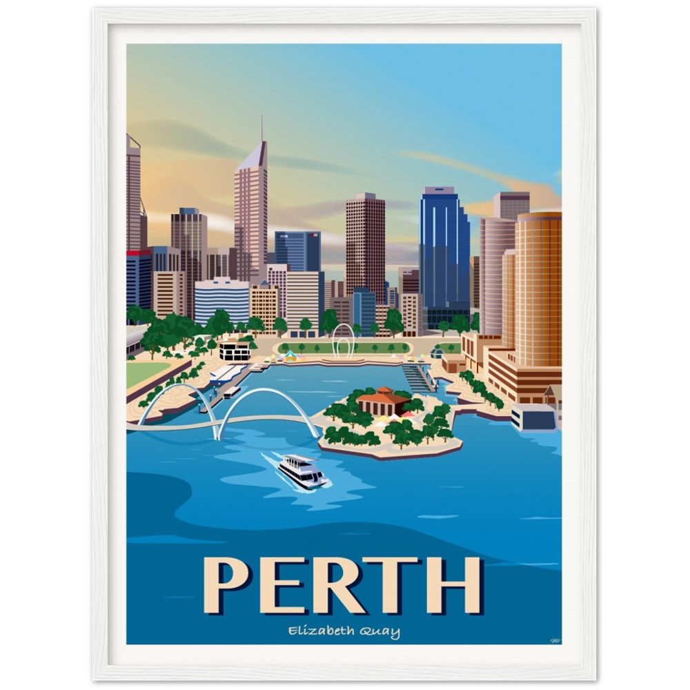 Perth - Elizabeth Quay - Travel Poster, Australia