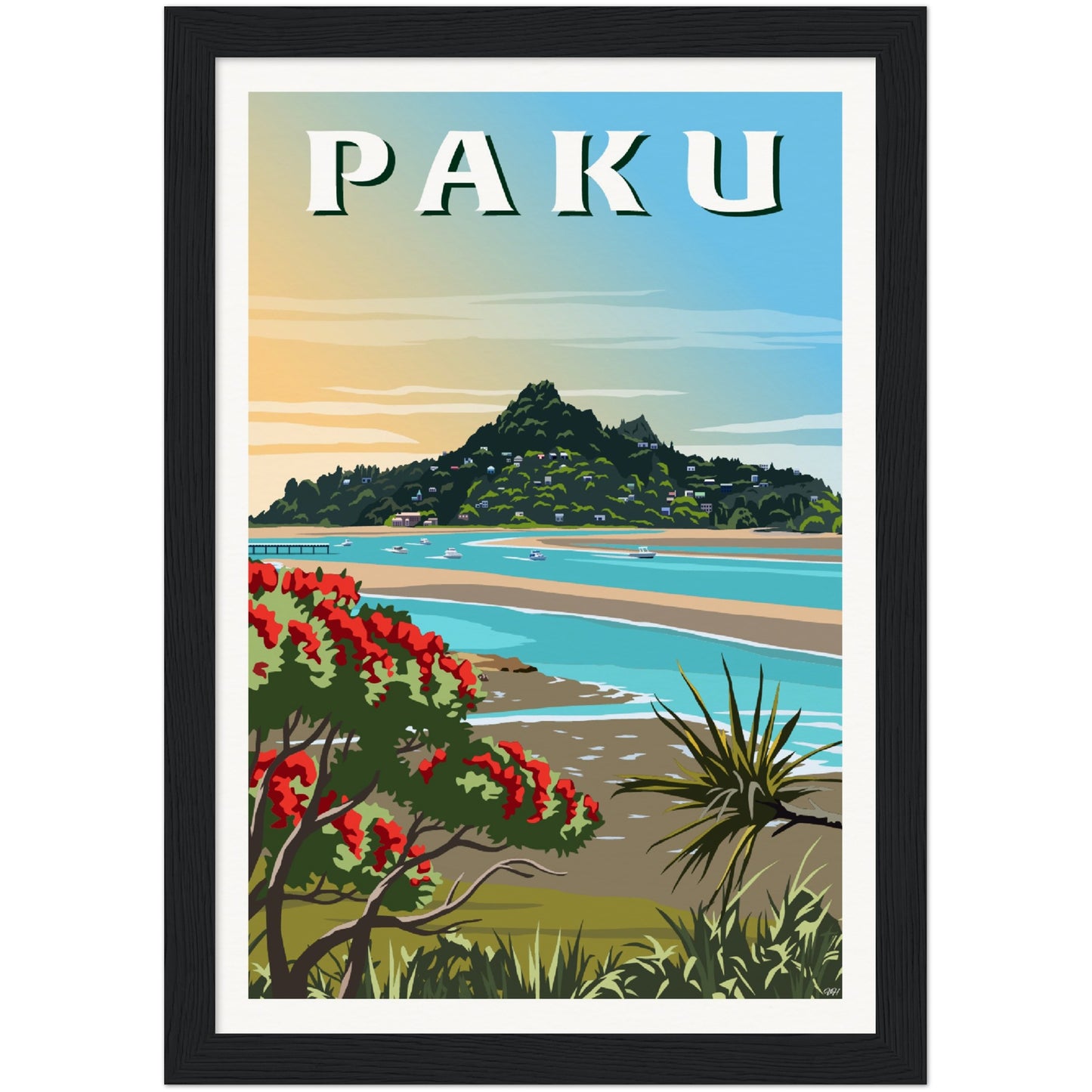 Mount Paku Travel Poster, Tairua, New Zealand