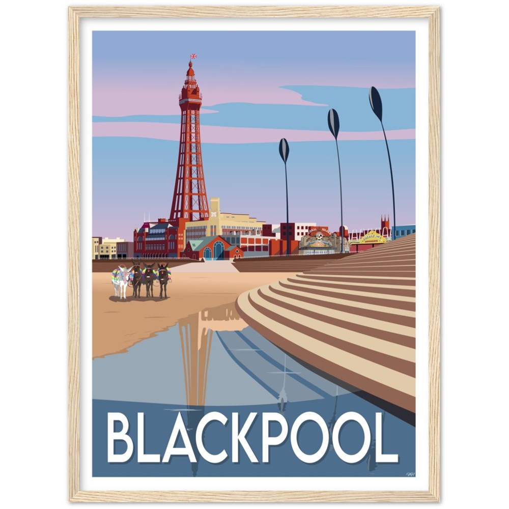 Blackpool Travel Poster, England