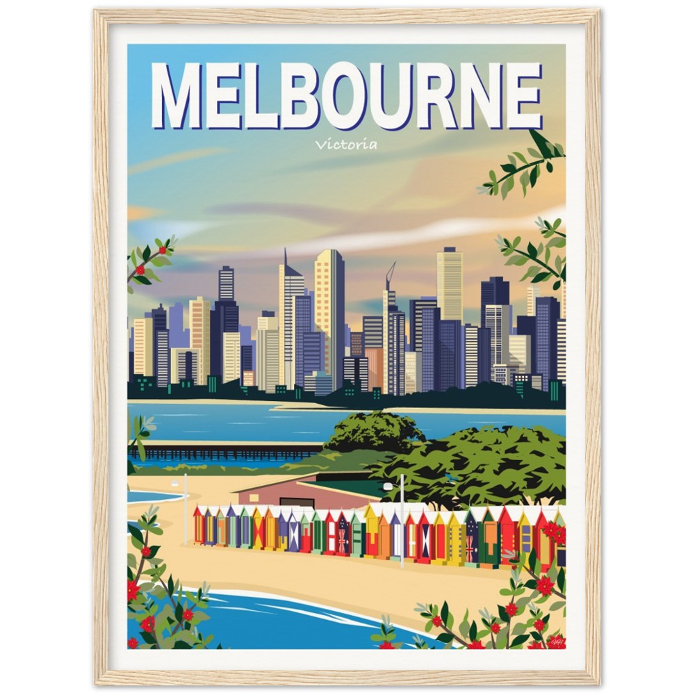 Melbourne - Victoria - Travel Poster, Australia