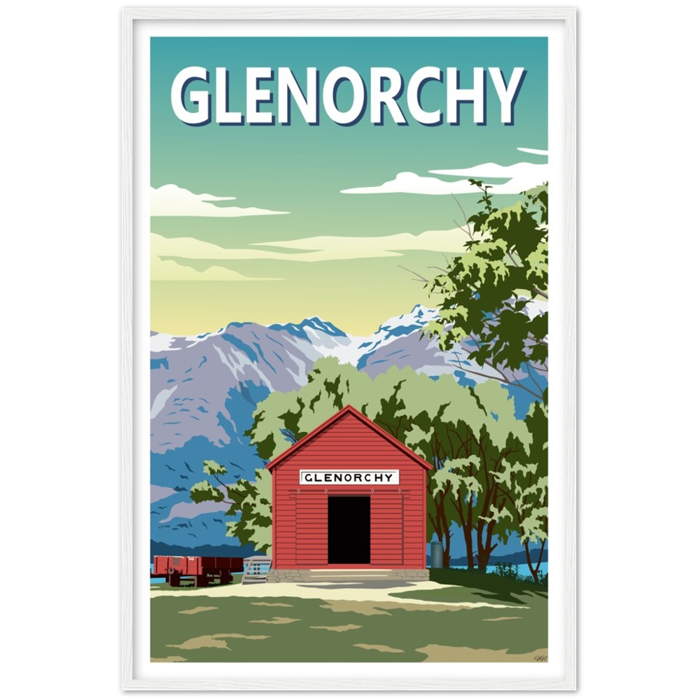 Glenorchy Shed Summer Travel Poster, New Zealand