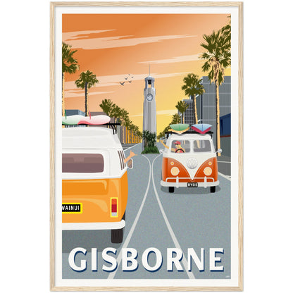 Gisborne - Sunrise - Travel Poster, New Zealand