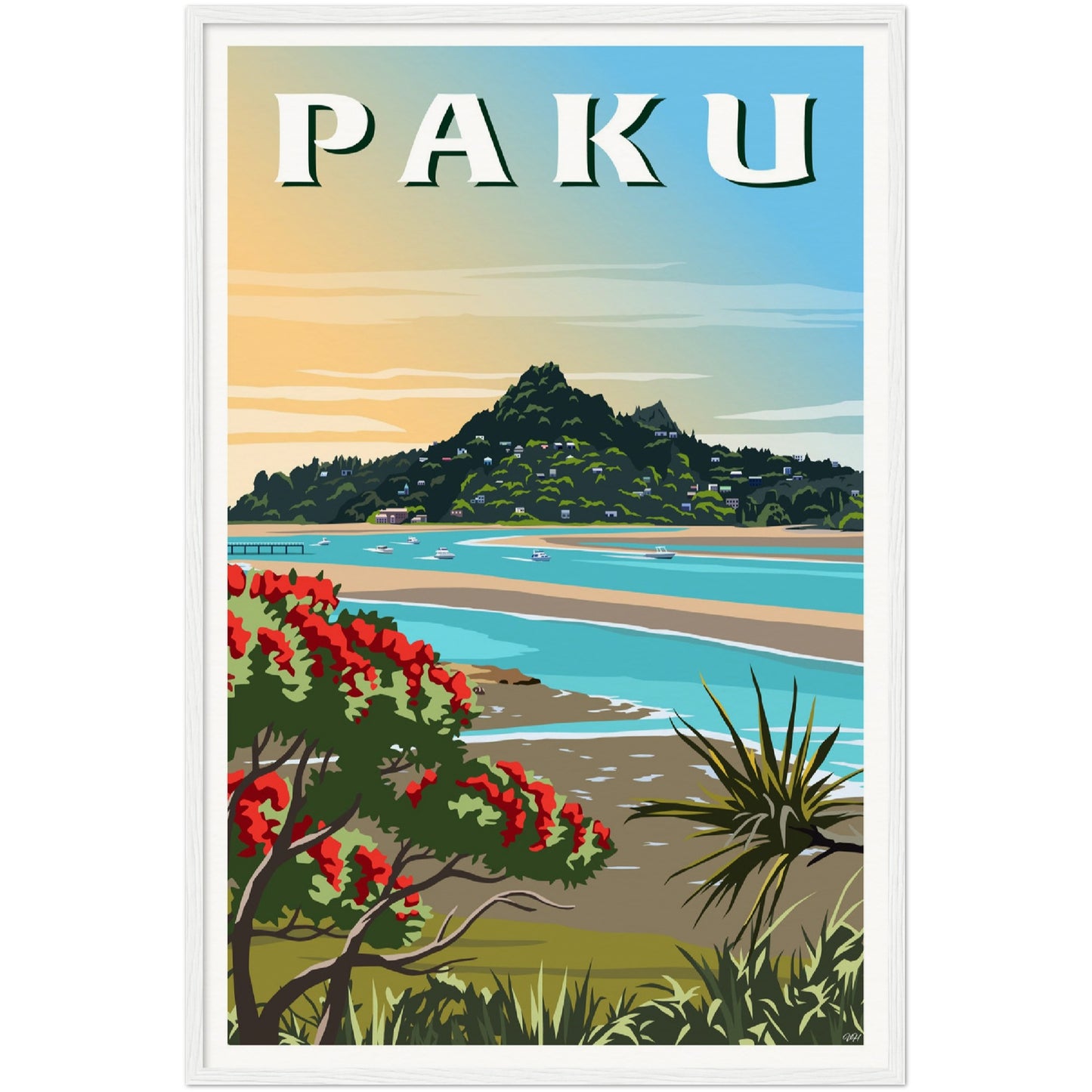 Mount Paku Travel Poster, Tairua, New Zealand