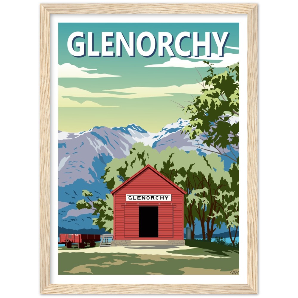 Glenorchy Shed Summer Travel Poster, New Zealand