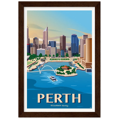 Perth - Elizabeth Quay - Travel Poster, Australia