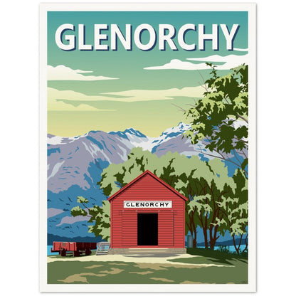 Glenorchy Shed Summer Travel Poster, New Zealand