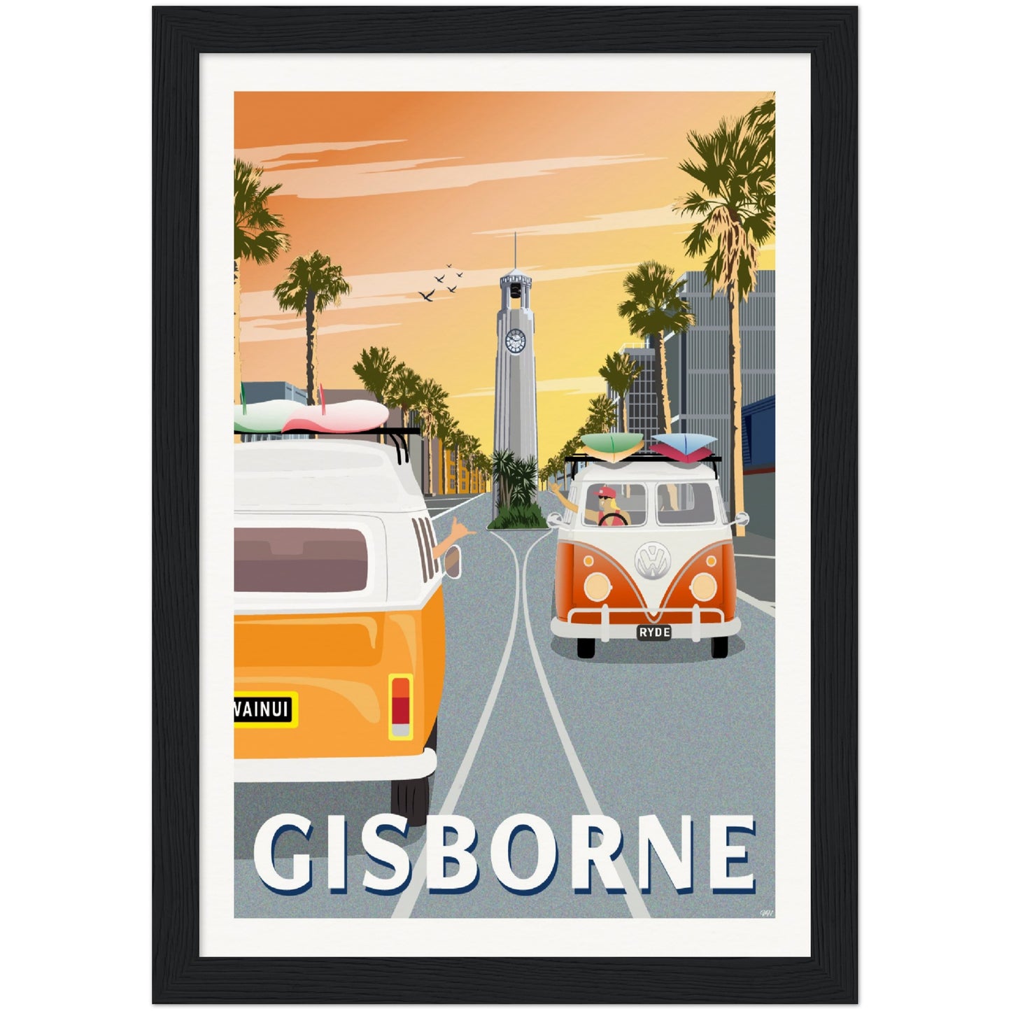 Gisborne - Sunrise - Travel Poster, New Zealand